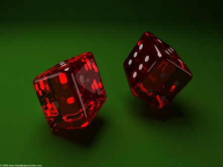 Casino Dice - plastic, casino, dice, green