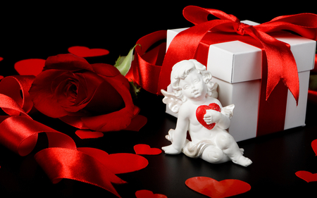 Valentine's Day - women, female, heart, valentines day, her, angel, love, beayty, red, rose, gift