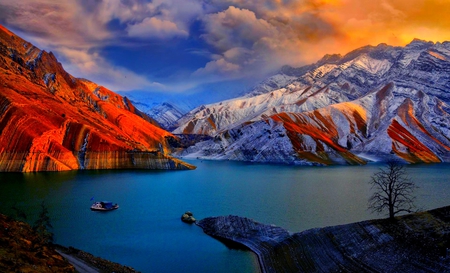 AMIR KABIR DAM,IRAN - water, iran, mountain, sky, dam