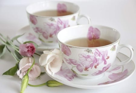 Tea time - flower, tea, rose, pink, china, cup, time