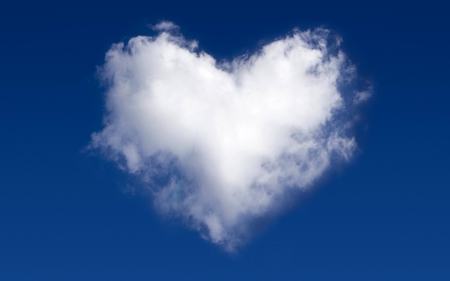 The Heart in the Form of Clouds - white, love, sky, cloud, heart, blue, day, valentine