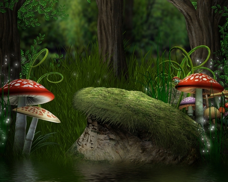 WALLPAPER - weird, vector, mushroom, wallpaper