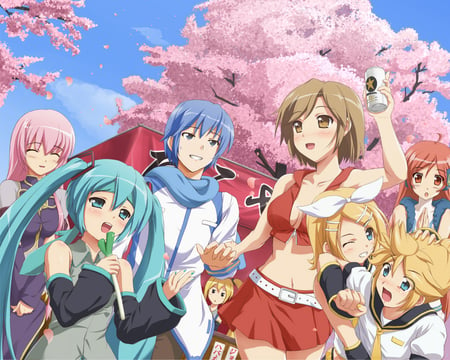 Vocaloids - colorful, vocaloid, cherryblossom, pritty