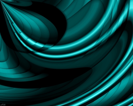 Draped in teal - abstract, 3d, green, teal, computer art