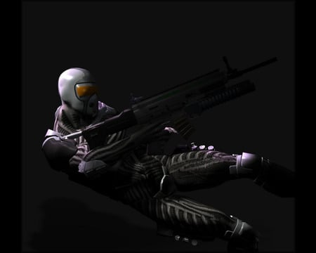 Crysis - gun, scifi, helmet, warrior, science fiction, armor