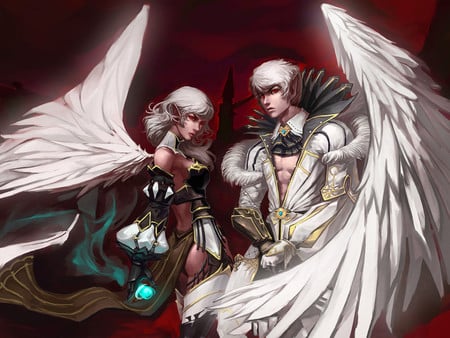 Fallen Angels - male, fantasy, female, goddess, woman, angels, man