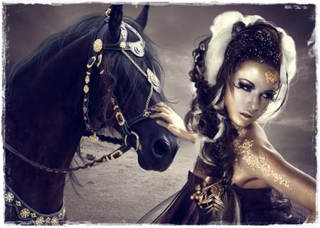 A horse is a thing of beauty - woman, beauty, horse, thing