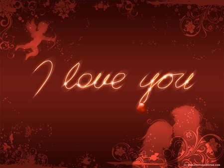 I Love You - i, love, red, you, text