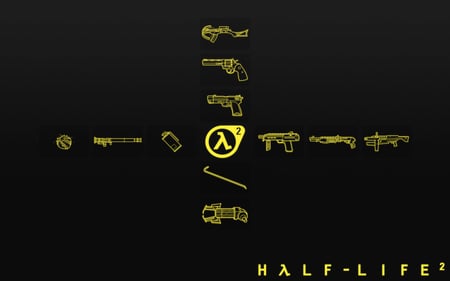 super guns ,,half life,, - hd, video games, guns, half life