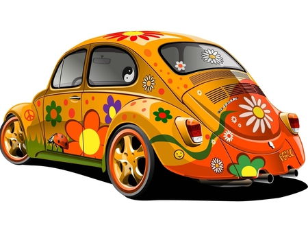 Retro volkswagen - hippy, car, retro, volkswagen