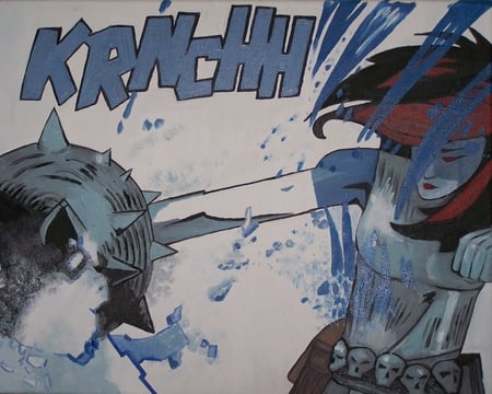 Marvel Krnchh - super hero, marvel, action, comic, painting, girl, snow