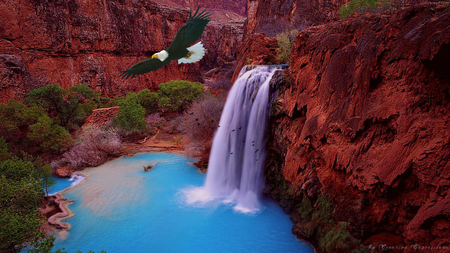 Eagle Falls Canyon - arizona, eagle, waterfalls, canyon