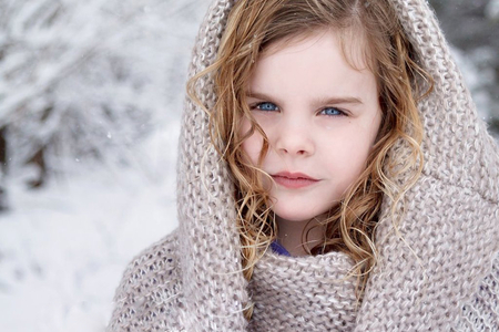 Snow Girl - cute, penelope, snow, blue eyes