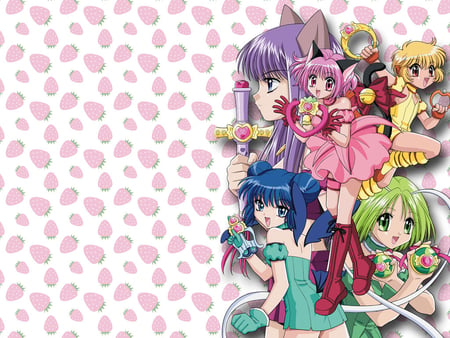 Strawberry Mew Mews - mew mew power, strawberries, colorful, mew mews, anime, tokyo mew mew, other