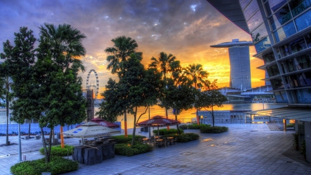 city - amusement park, hdr, city, singapore