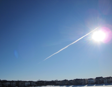 Clear sky  - tale, sun, blue, homes, white, sky, jet, photography, snow