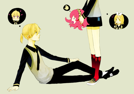 I have her head Len - kagamine, rin, luka, yellow, head, len