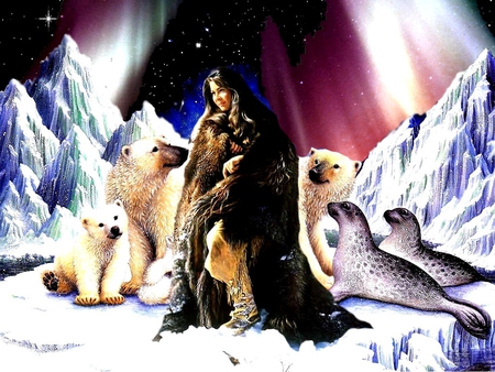 INDIAN PRINCESS - bear, nature, 2012, indian, indians, mountains, bears, mountain