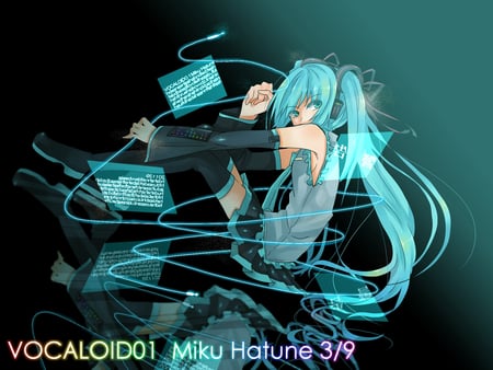 Hatsune Miku - tie, pretty, artistic, twin tail, uniform, stunning, headphones, nice, program, leggings, hot, thighhighs, beauty, virtual, cg, white, gray, cute, aqua eyes, song, outfit, sexy, vocaloid, anime, blue, amazing, twintail, hatsune miku, microphone, music, aqua, stockings, art, idol, anime girl, skirt, beautiful, singer, girl, cool, black, miku, awesome, diva, digital, aqua hair, thigh highs, hatsune, vocaloids, headset