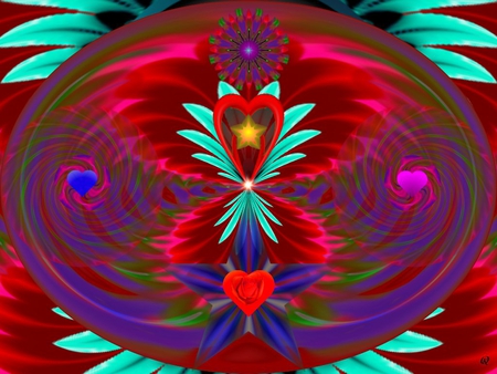 Colors of Love - eye candy, collage, 3d, fractal, abstract