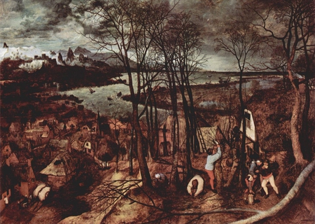 A Gloomy Day - 16th century, agriculture, landscape, early spring