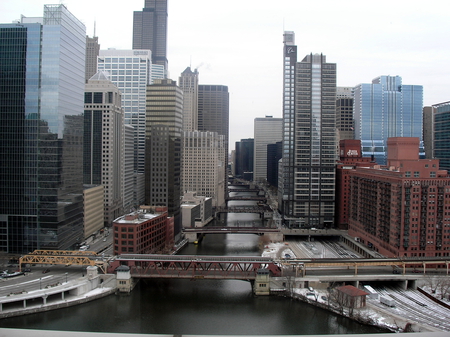 City - skyscraper, river, photography, city, photo, bridge