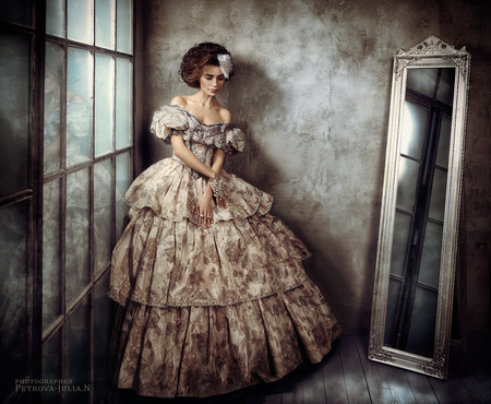 Nostalgia... - style, classy, mirror, woman, vintage, dress, petrova julian photo