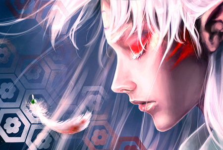 Pain - red eyes, feather, inuyasha, cute