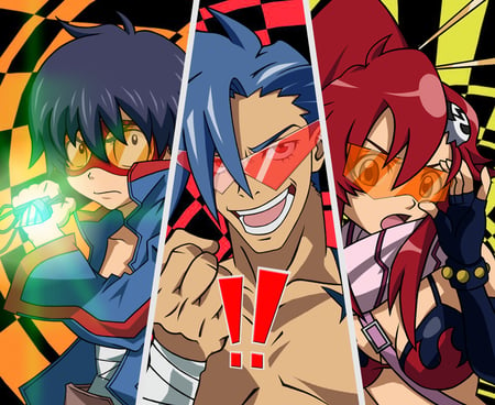 Tengen Toppa Gurren Lagann - tengen toppa gurren lagann, simon, yokko, kamina