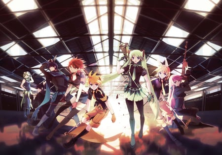 Vocaloid - colorful, friends, group, vocaloid