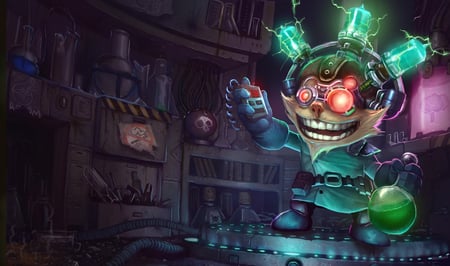 League Of Legends - Ziggs Mad Scientist Skin - game, lol, ziggs, league of legends