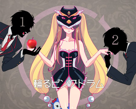 Mawaru Penguindrum - apple, penguin, long hair, mawaru, mask, silhouette, anime, girl