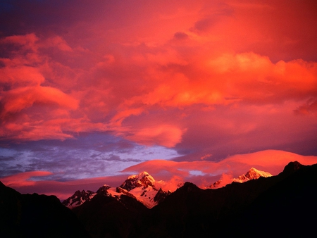 Red Sky - pretty, color, red, sky