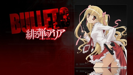 Aria the Scarlet Ammo - blonde hair, long hair, anime, anime girl, guns