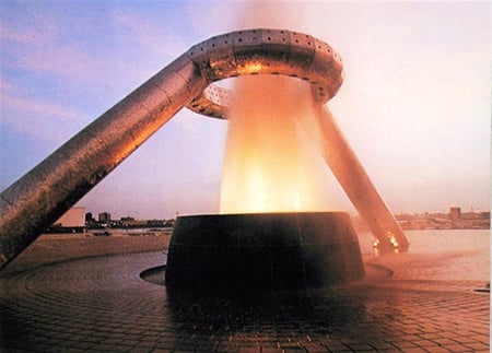 Isamu Noguchi Fountain Detroit Michigan - fountain, cityscape, sculpture, wet and wild