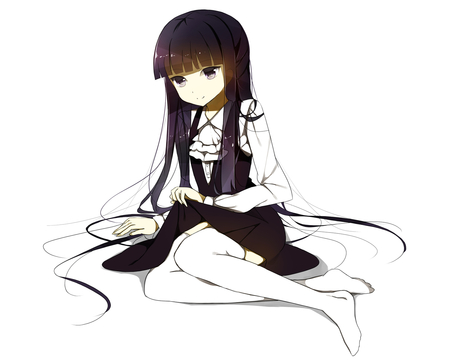 anime - anime, ss, boku, girl, long, hair, black, senya, inu, x, fuurin