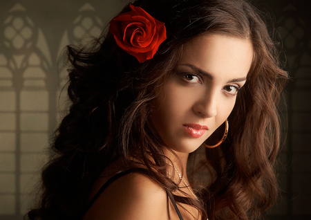 BEAUTY FOR MY BEST FRIEND LUIZA !! - beautiful, girl, eyes, beauty, lovely, red, rose, pose, gift