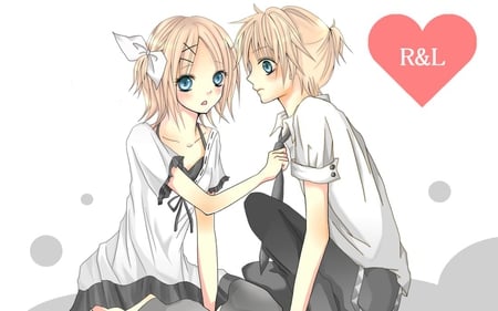 Len and Rin - boy, vocaloid, kagamine rin, girl, kagamine len