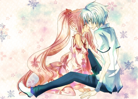 Miku and Mikuo - hatsune miku, hatsune mikuo, vocaloid, long hair