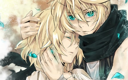 Len and Rin - kagamine len, vocaloid, blonde hair, kagamine rin