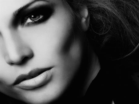 YOUR EYES - woman, face, black and white, eyes