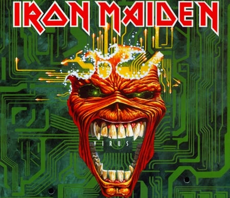 Iron Maiden - Virus - logo, maiden, rock, band, music, metal, eddie, iron maiden, virus, heavy, iron