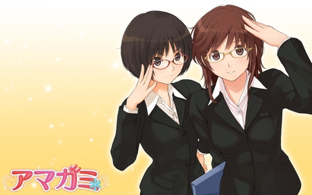 let's study - amagimi ss, miya, study, rihoko, glasses, cute