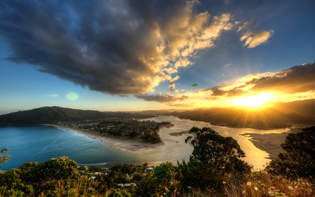 Beautiful View - view, sky, blue, beautiful, sunset, mountains, superb