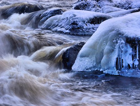 frozen river - river, ice, frozen, winter, landscape