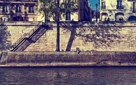 Au Bord De La Seine - water, rivers, beautiful, romance, seine, love, paris, nature, france