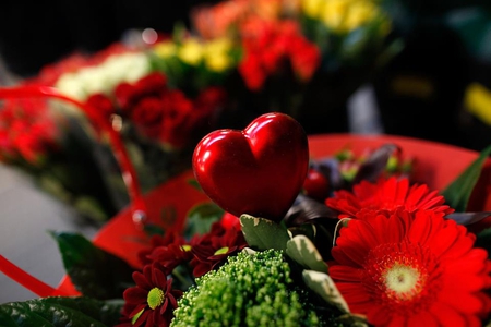 Flowers for all my members  - red, heart, flowers, valentines day, love