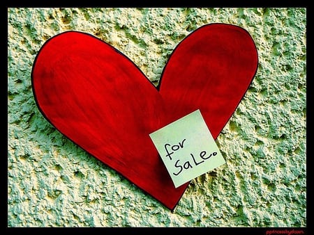 Heart,for sale - abstract, heart, red, image