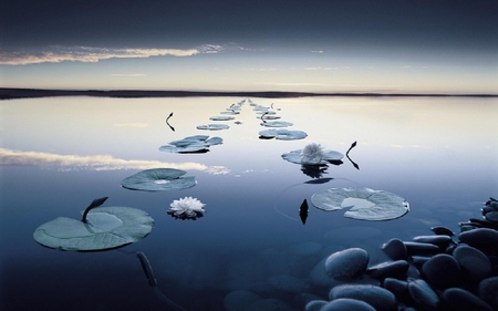 The Road to Heaven - heaven, road, lake, blue