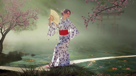 Japanese anime girl - anime, girl, japan, nature